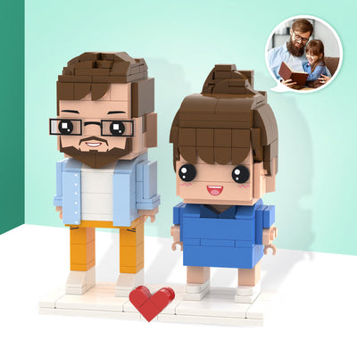 Customizable Fully Body 2 People Custom Brick Figures A Surprise Gift for Dad