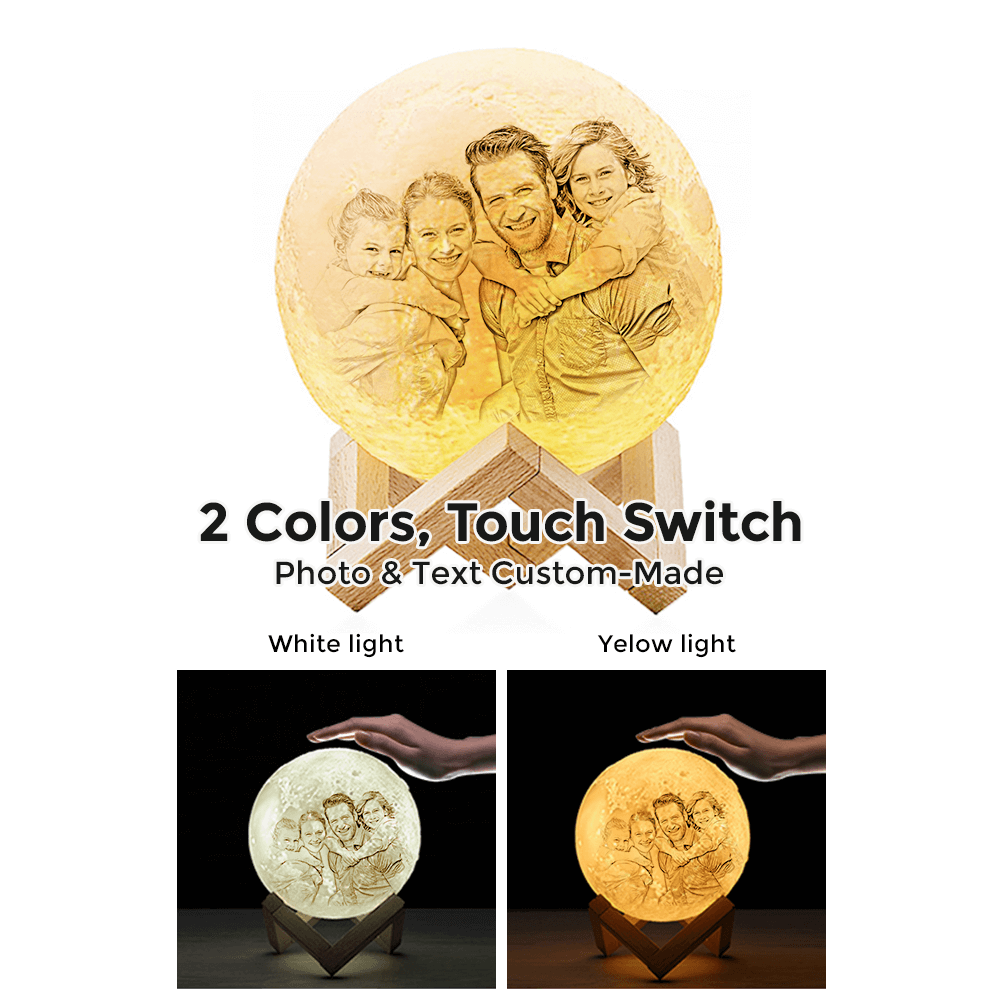 Wedding Gifts Photo Lamp Shades Custom Picture Light & Engraving Custom 3D Print Luna Light Painting Light