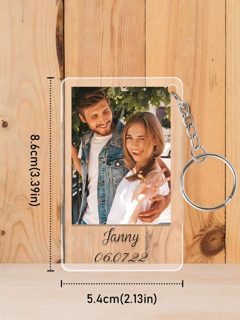 Personalised Photo Keyring, Custom Photo, Any message, Birthday, Love Gift Keychain, Music Boyfriend Girlfriend