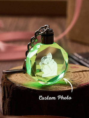 Custom Photo Crystal Keychain Anniversary Couple Keepsake Crystal Keychain Photo Gifts - mysiliconefoodbag