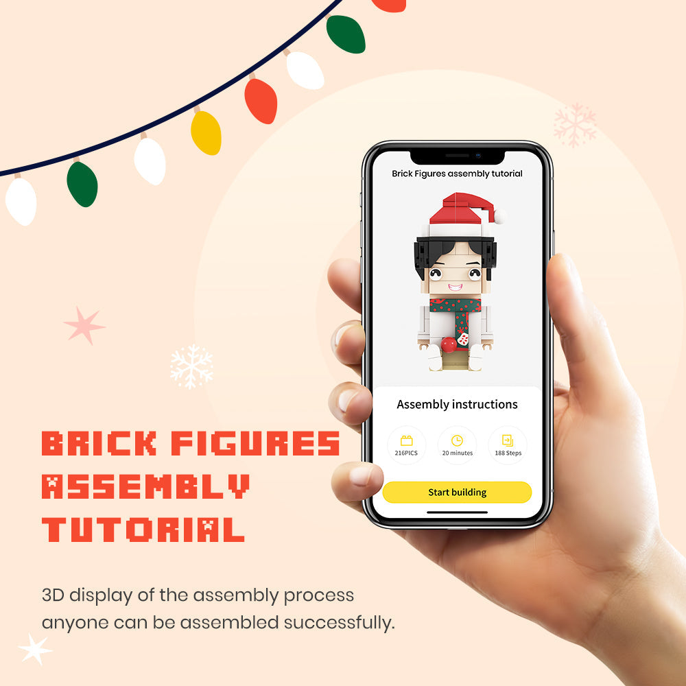 Full Body Customizable 3 People Custom Brick Figures Small Particle Block For Dad's Exclusive Gift