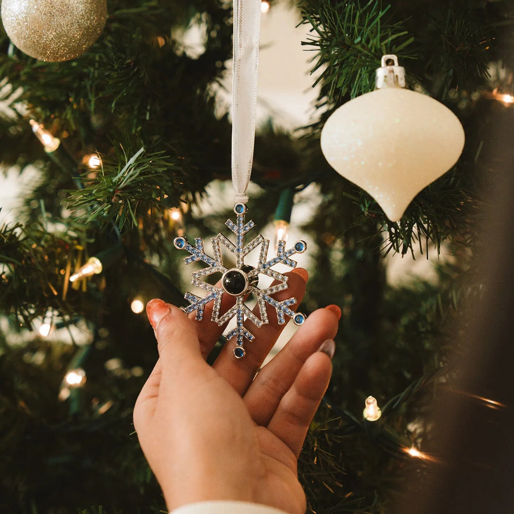 Personalized Snowflake Projection Christmas Ornament Custom Photo Gift For The Holidays