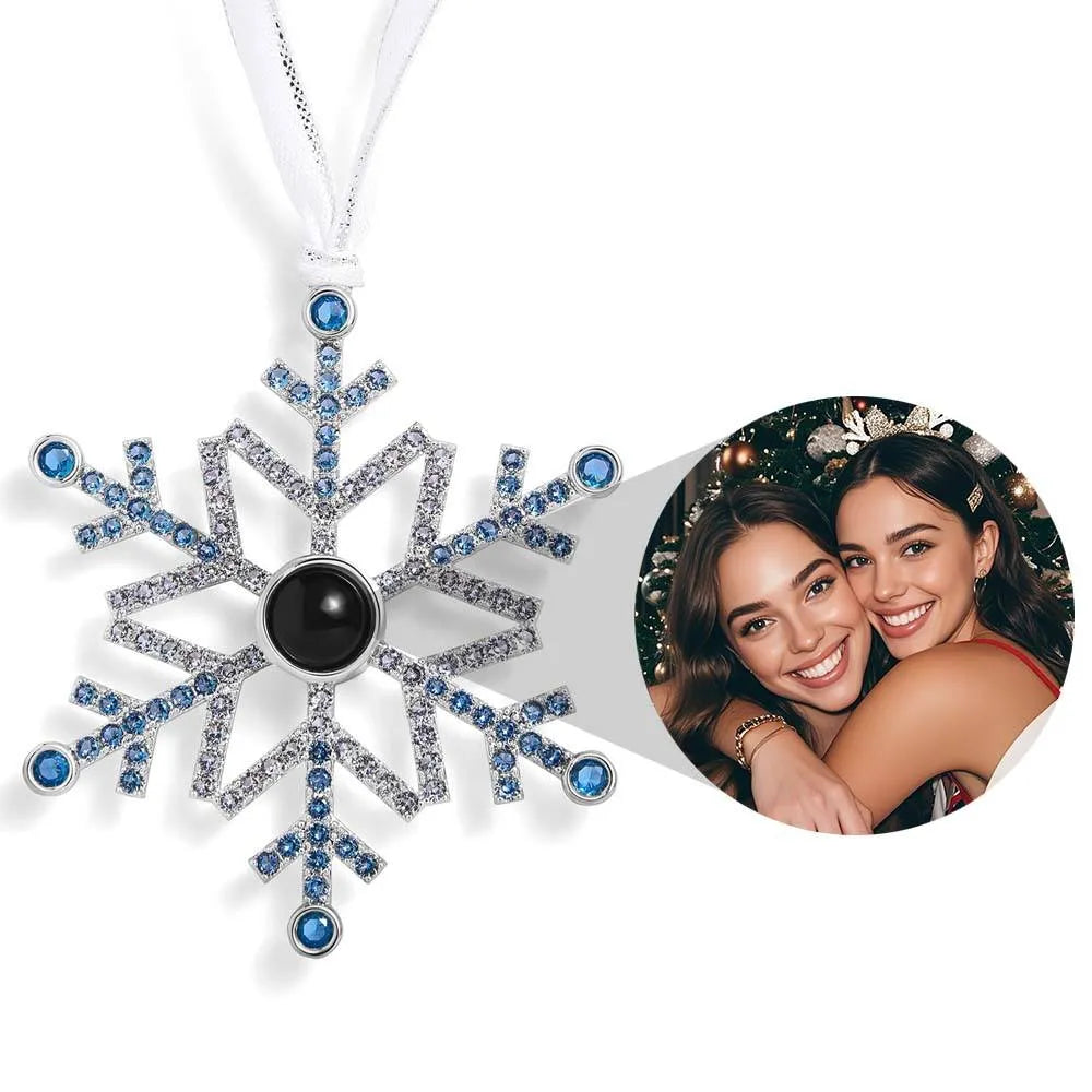 Personalized Projection Snowflake Ornament Custom Photo Christmas Gift For Her