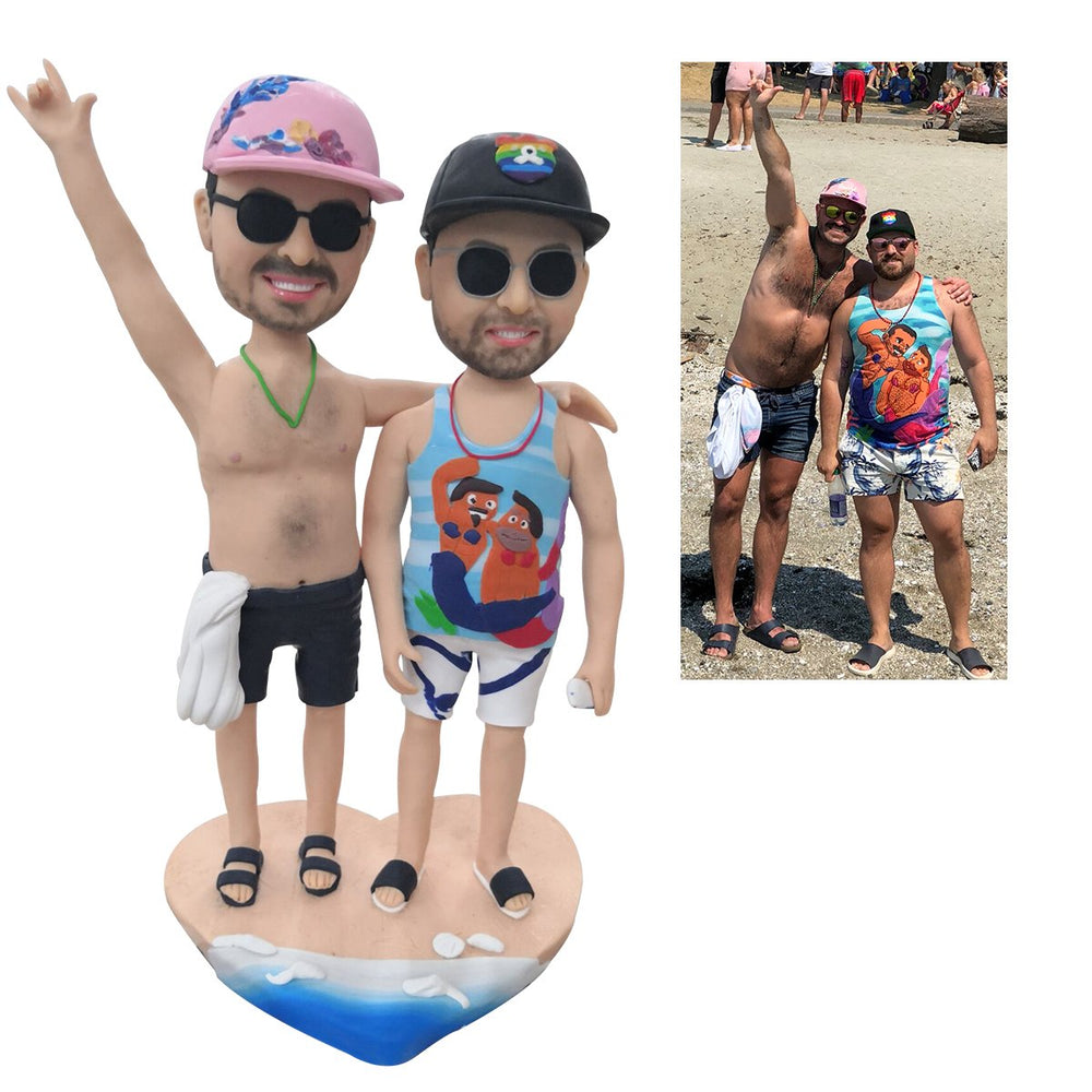 Fully Customizable 2 person Custom Bobblehead With Engraved Text