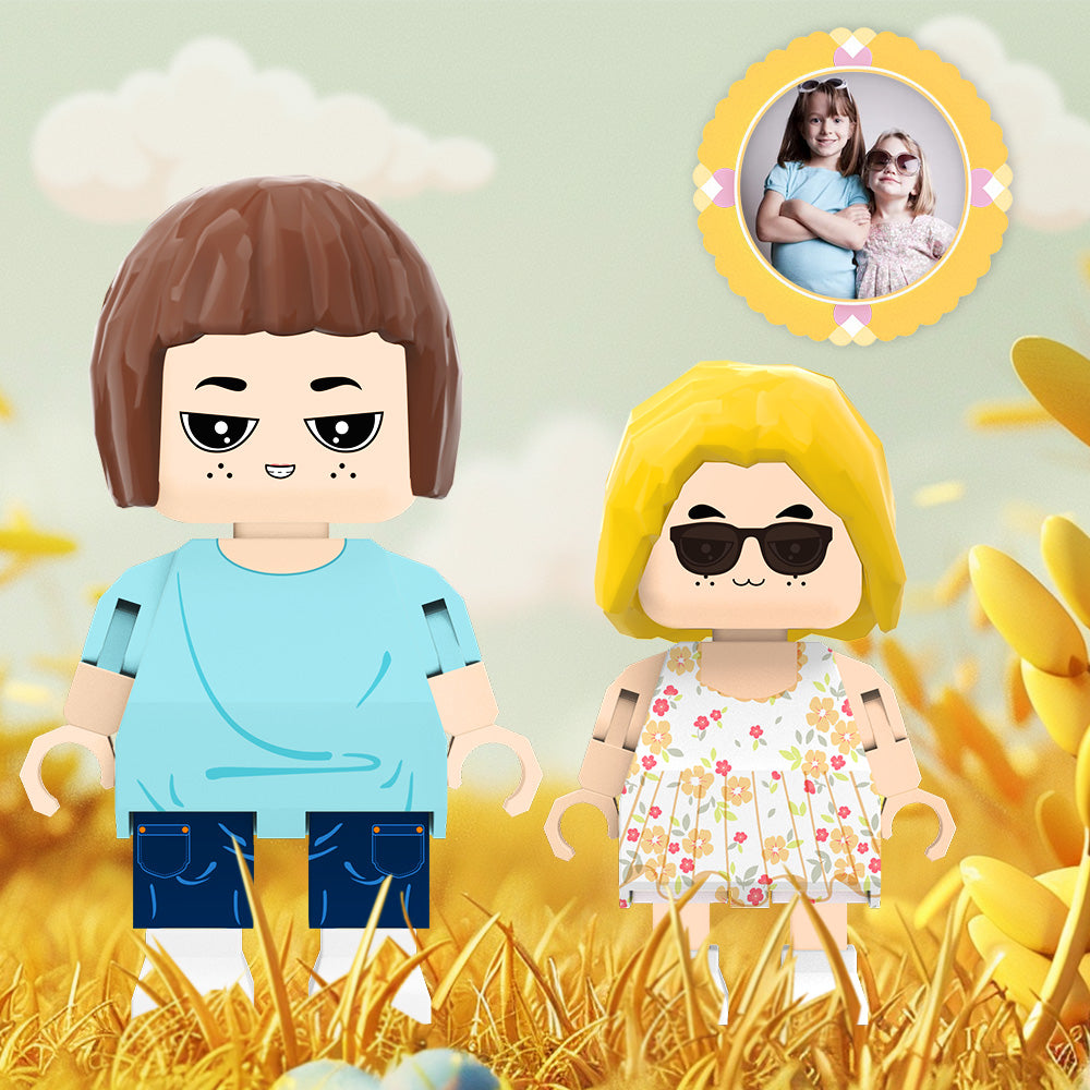 Gift For Kids Brother & Sister 2 People Full Custom Giantfigure Personalized Photo Gift