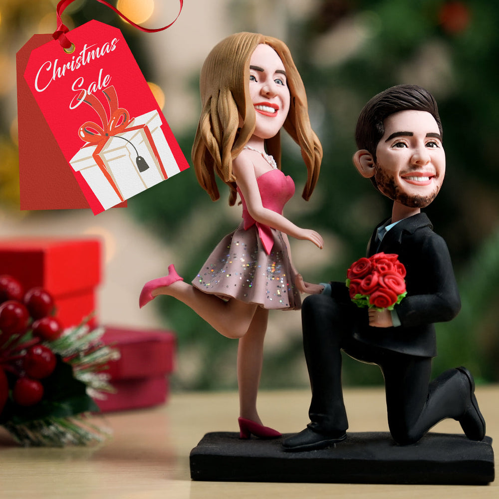 Double Bobblehead Fully Body Custom Bobblehead With Text Gift For Couple