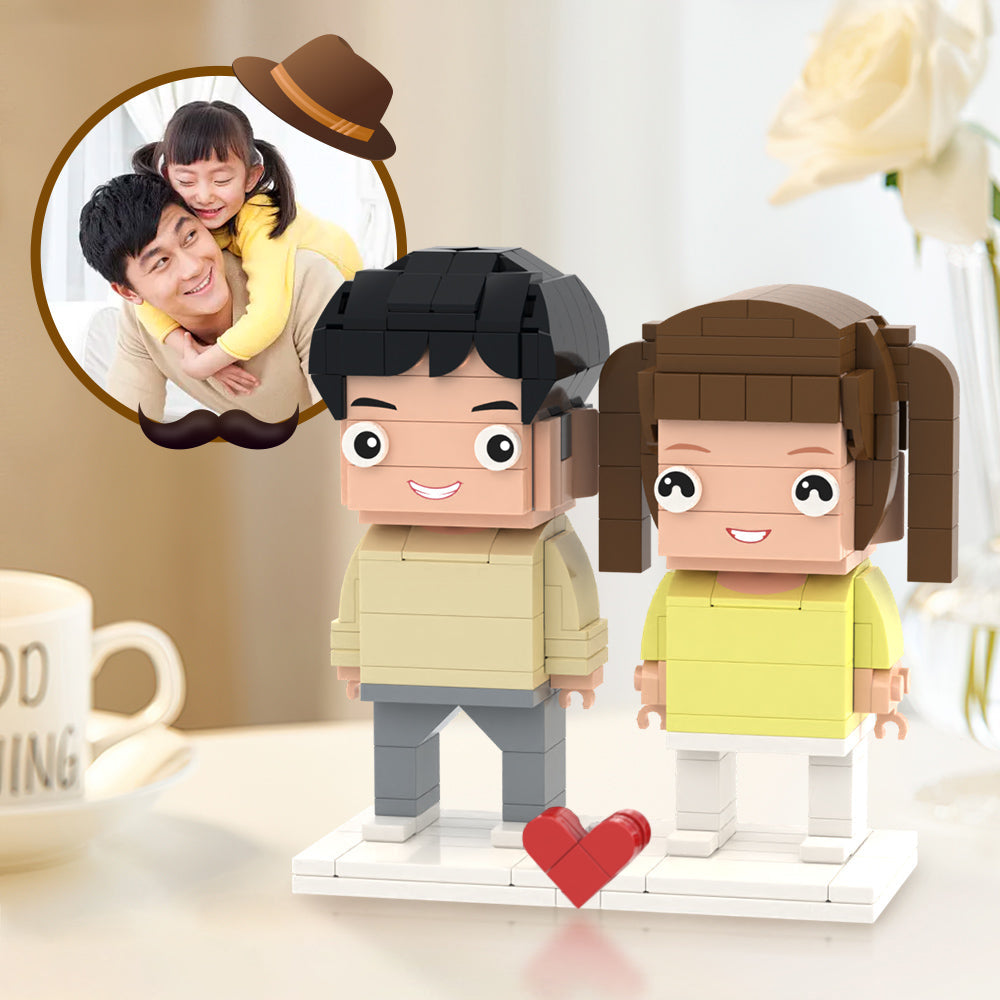 Full Custom 2 People Brick Figures Custom Brick Figures Small Particle Block Toy Father's Day Gifts