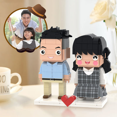Full Custom 2 People Brick Figures Custom Brick Figures Small Particle Block Toy Fun Father's Day Gifts