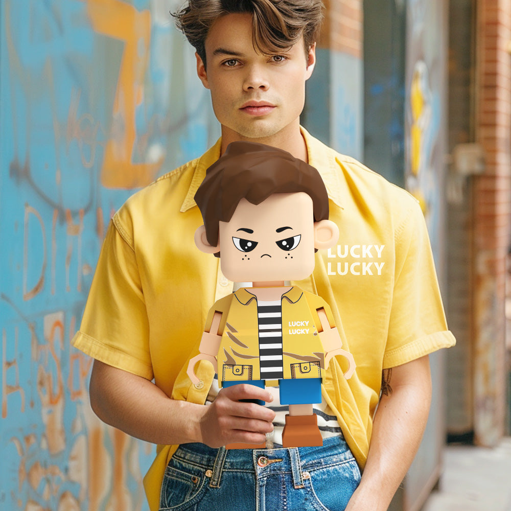 Custom Cute Face Giantfigure Casual Men Style Giantfigure Turn Your Photo into Personalized Photo Gifts