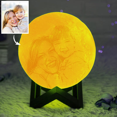 Mom's Gifts Custom Photo Moon Lamp Picture Light Engraved - mysiliconefoodbag