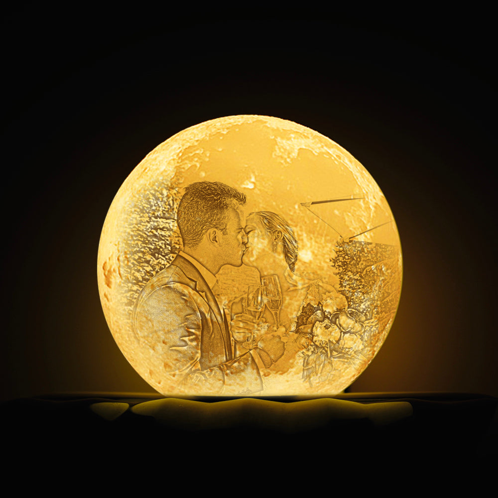 Gifts for Her Personalized Moon Lamp Photo & Engraving Custom 3D Print Luna Light