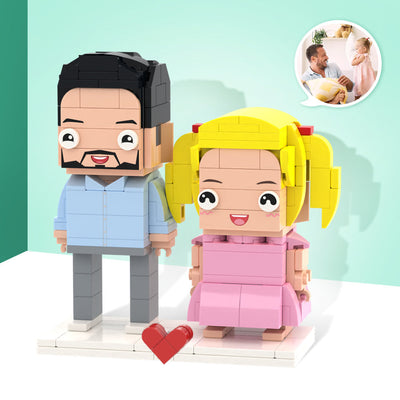 Customizable Fully Body 2 People Custom Brick Figures Gifts for Dad