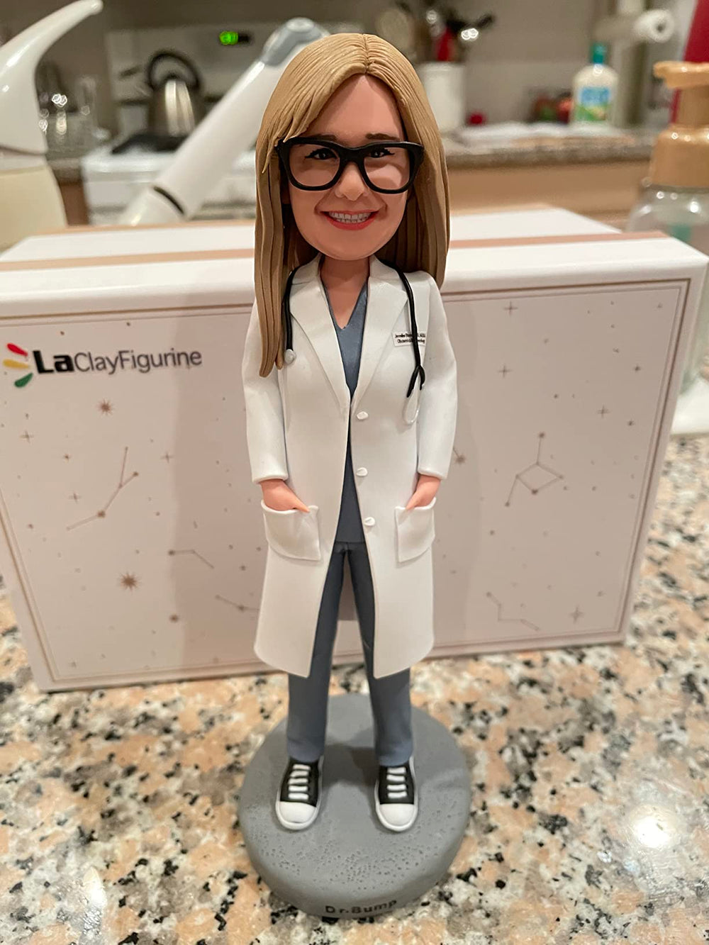 Fully Customizable Female 1 person Custom Bobbleheads With Engraved Text