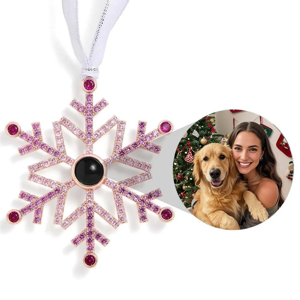 Custom Photo Paw Print Projection Christmas Ornament - Perfect Personalized Gift for Pet Lovers