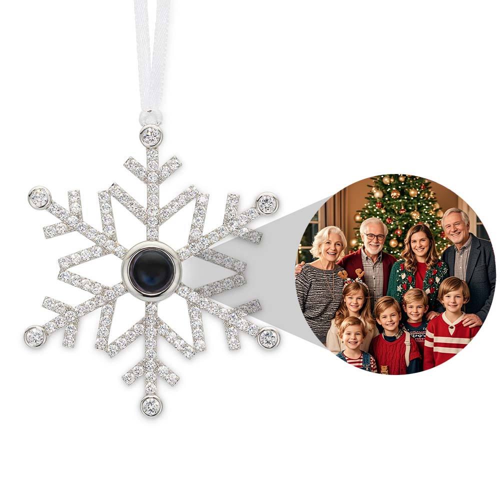 Personalized Snowflake Projection Christmas Ornament Custom Photo Gift For The Holidays