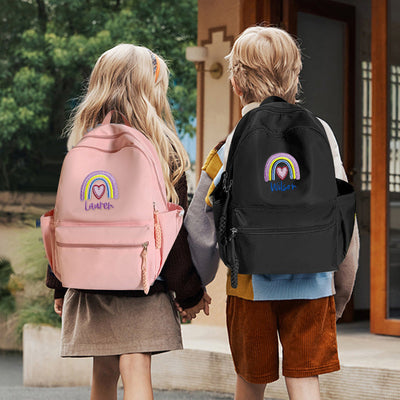 Personalized Embroidered Name Rainbow Backpack School Bag Back to School Gifts - mysiliconefoodbag