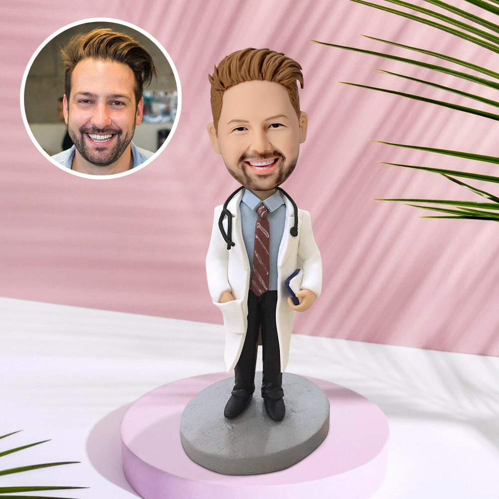 Cool Doctor With Stethoscope Custom Bobblehead