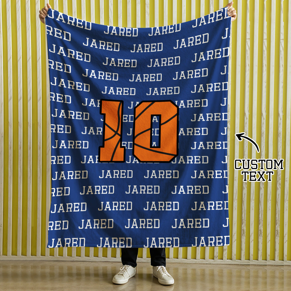 Personalized Basketball Blanket with Name, Sports gift, sports blanket, stadium blanket