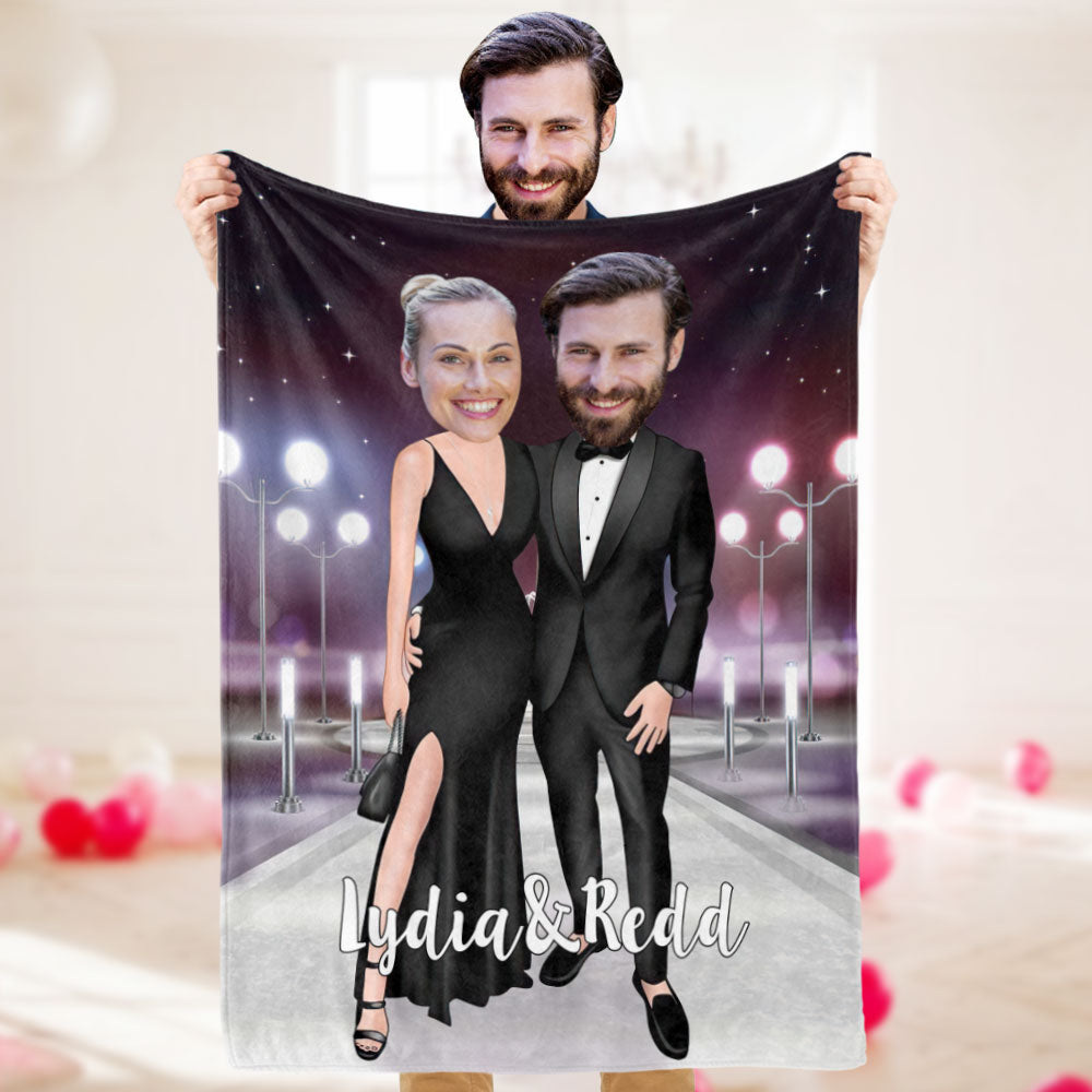 Custom Photo Blanket Personalized Face Blanket Customized Fashion Couple Blanket Valentine's Day Gifts