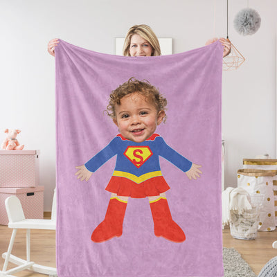 Custom Photo Blanket Custom Supergirl Gifts Personalized Photo Gifts for Daughter - mysiliconefoodbag