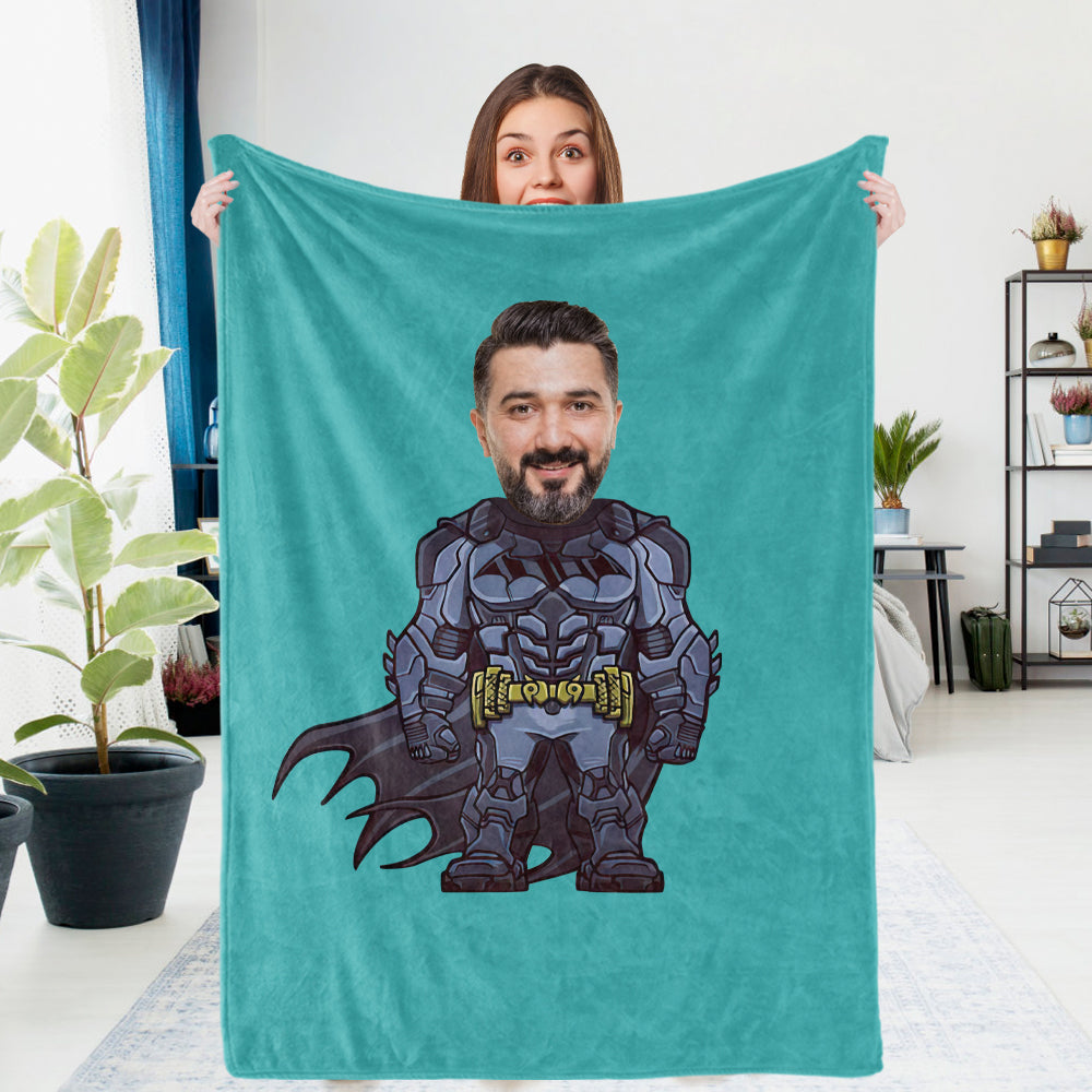 Gifts for Son Hulk Blankets Custom Photo Blanket Personalized Face Blanket