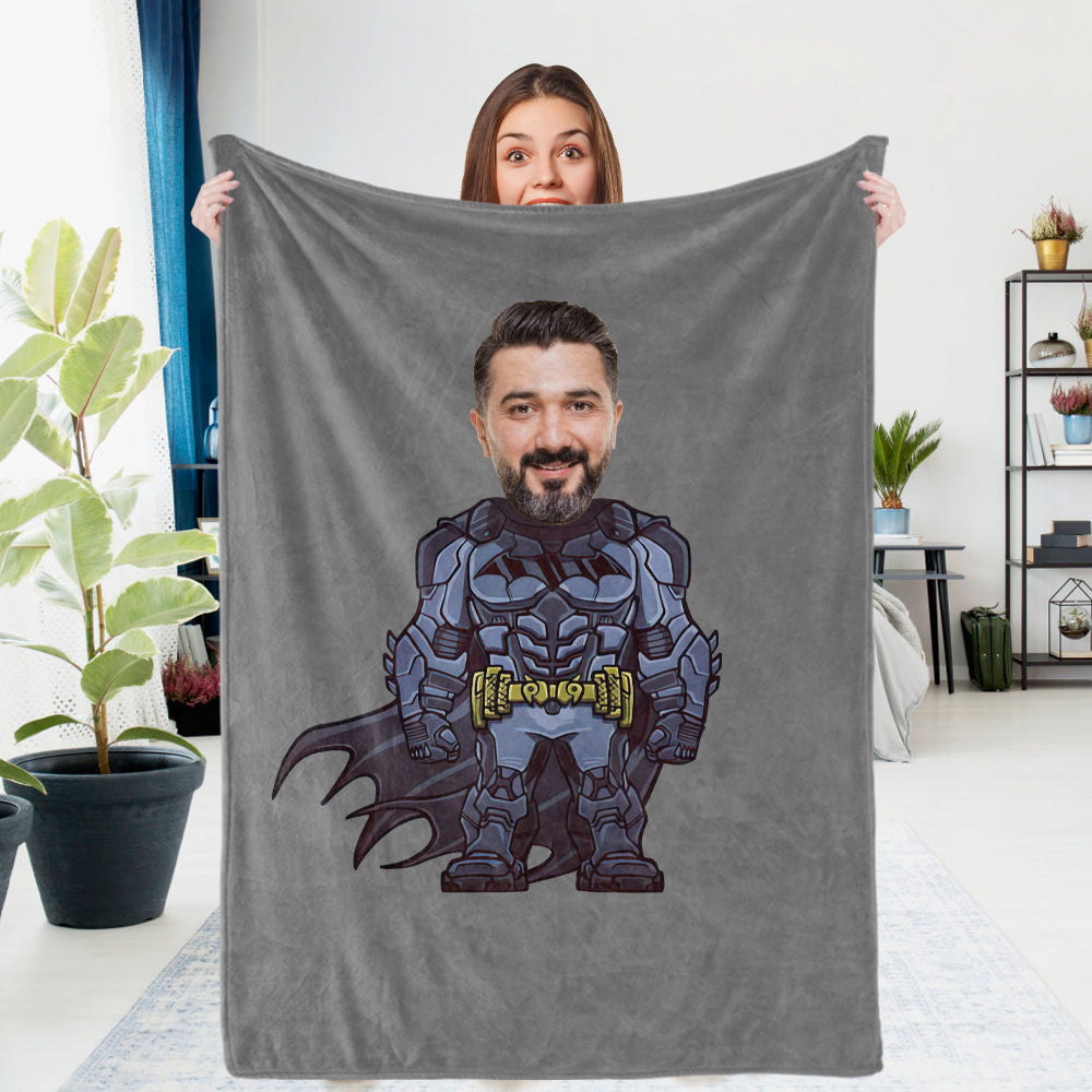 Son's Gifts Custom Spiderman Blankets Personalized Face Blankets Photo Blankets