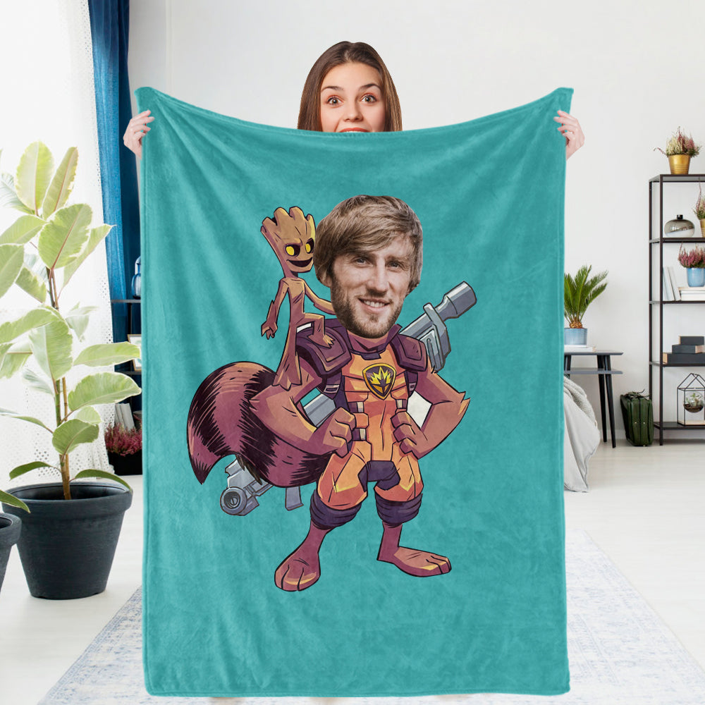 Custom Photo Blanket Rocket Racoon Personalized Photo Gifts Unique Customized Gifts