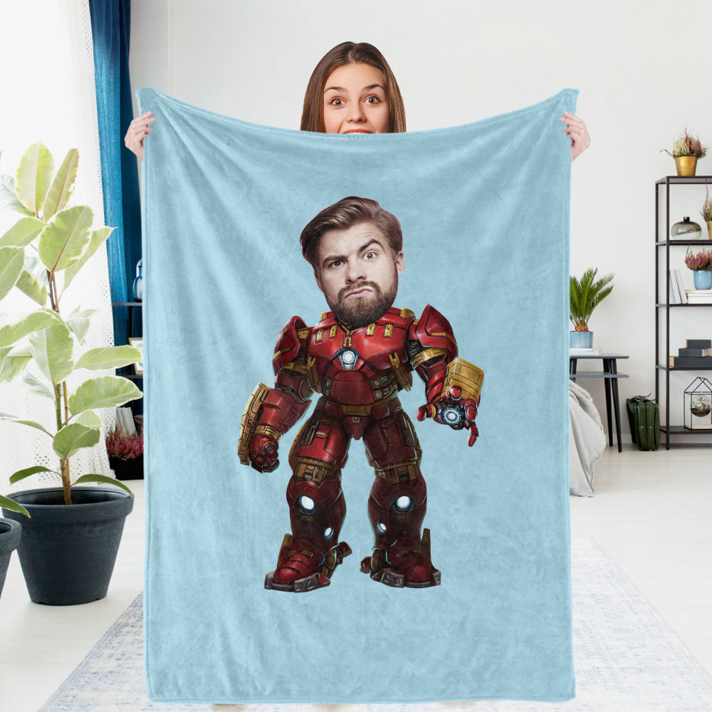 Custom Photo Blanket Hulkbuster Armor Personalized Photo Gifts