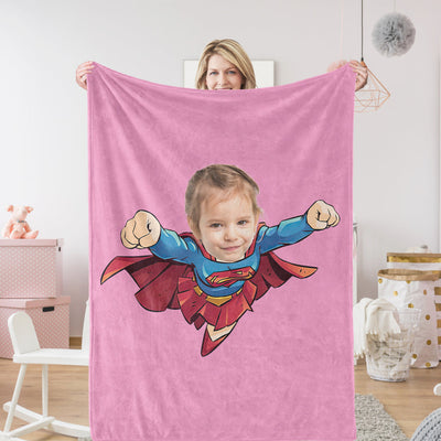 Gifts for Daughter Custom Photo Blanket Custom Supergirl Gifts Personalized Photo Blanket - mysiliconefoodbag