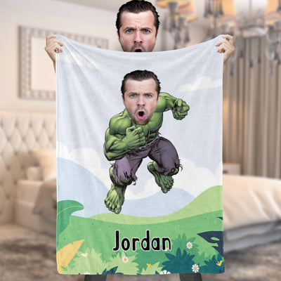 Custom Minime Hulk Blanket My Face Blanket Personalized Photo and Text Blanket A Unique Cool Gift - mysiliconefoodbag