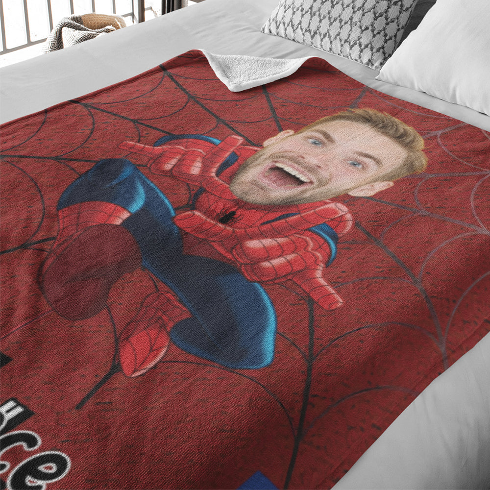 Custom Blankets Personalized Photo Jumping Spiderman Spinning Blanket