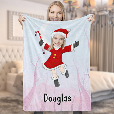 Custom Face Photo Blanket Personalized Photo and Text Blanket Minime Magical Santa Blanket A Unique Cool Gift - mysiliconefoodbag