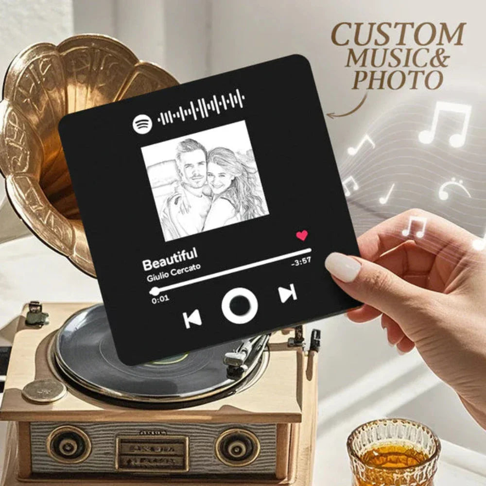 Customized Album Music Fridge Magnet Personalized Moon Phase Music Fridge Magnet Can Play Songs and Adjust Volume