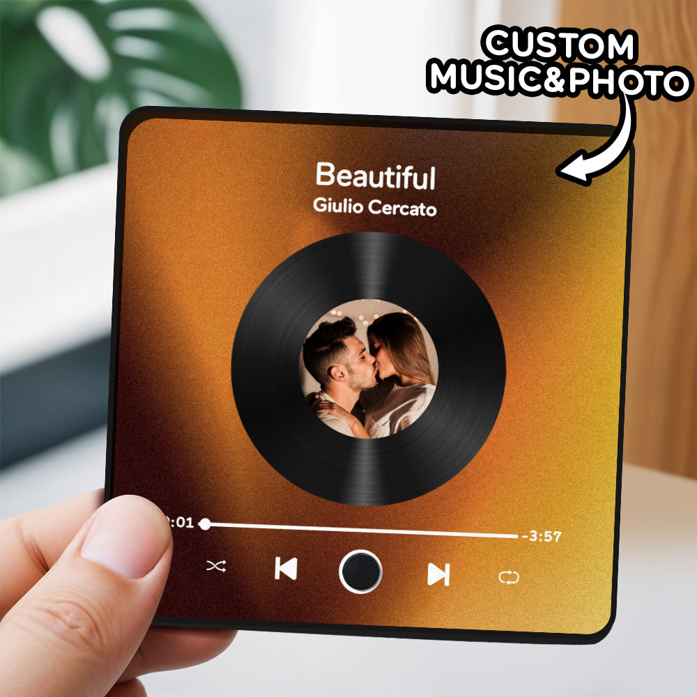 Customized Album Music Fridge Magnet Personalized Moon Phase Music Fridge Magnet Can Play Songs and Adjust Volume