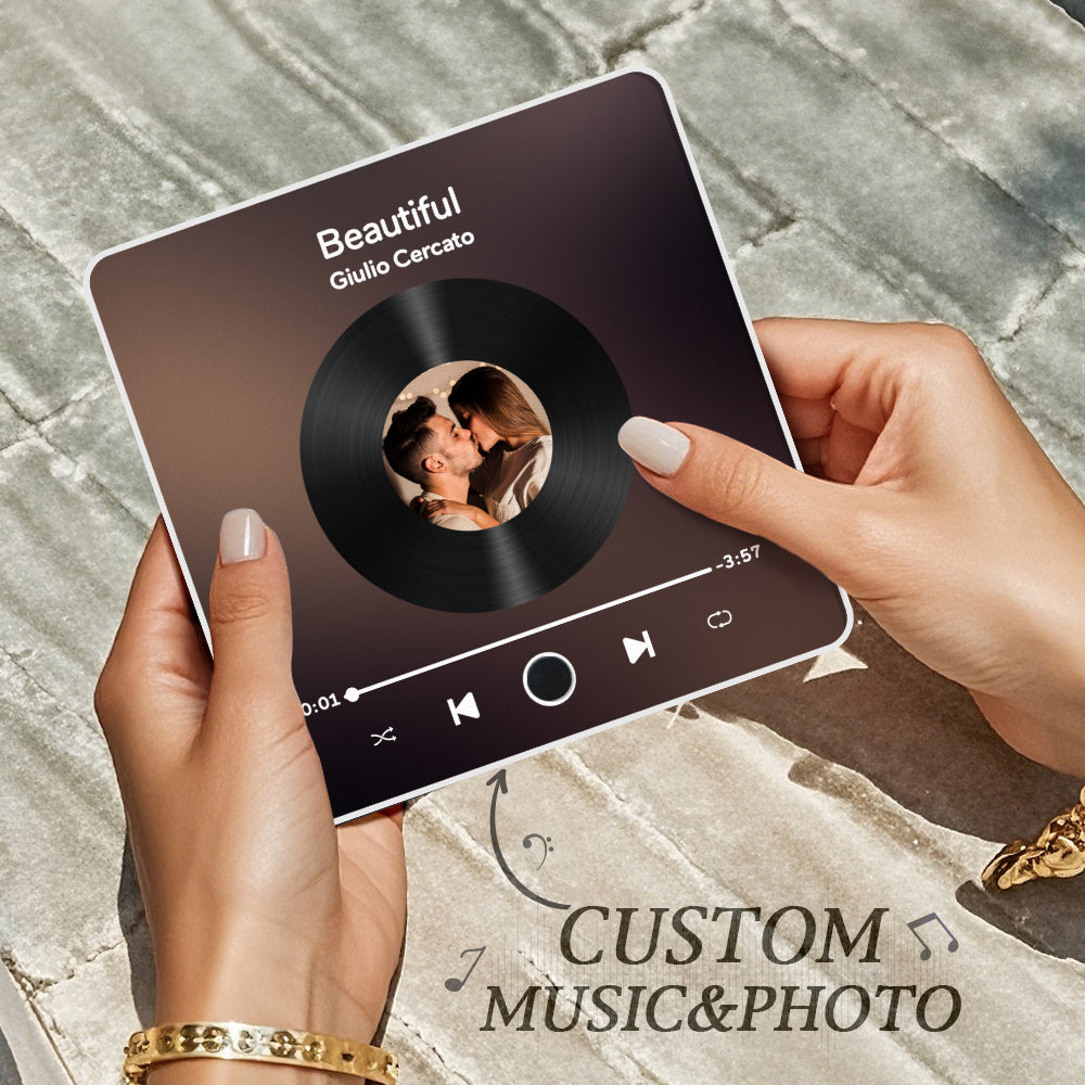 Customized Album Music Fridge Magnet Personalized Moon Phase Music Fridge Magnet Can Play Songs and Adjust Volume