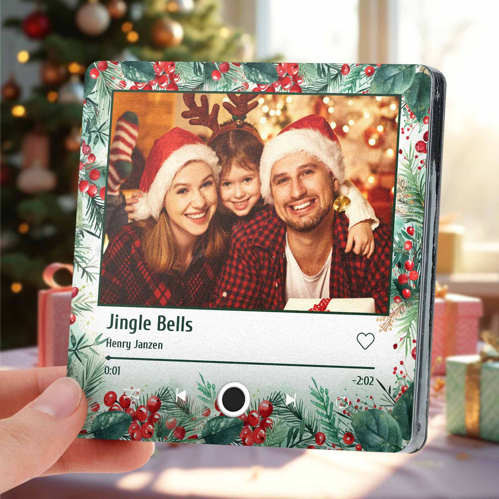 Custom Photo Music Fridge Magnet Christmas Gifts for Lovers Personalized Music Magnets Can Play Songs