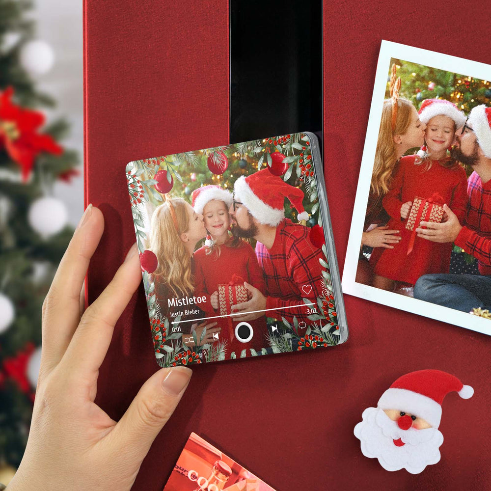 Christmas Music Fridge Magnet Personalized Family Photo Music Magnets Can Play Songs Christmas Gifts