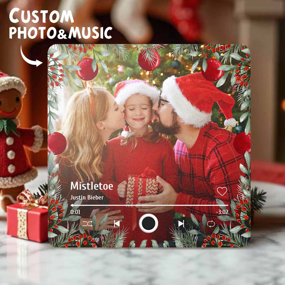 Christmas Music Fridge Magnet Personalized Family Photo Music Magnets Can Play Songs Christmas Gifts