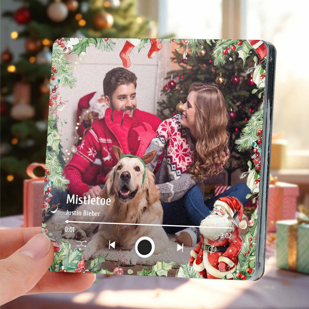 Custom Photo Music Fridge Magnet Christmas Gifts for Lovers Personalized Music Magnets Can Play Songs