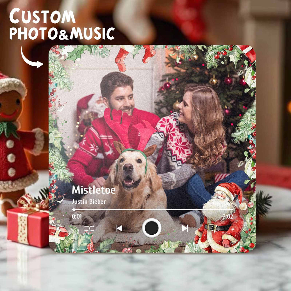 Music Fridge Magnet Personalized Christmas Family Photo Music Magnets Can Play Songs Christmas Gifts