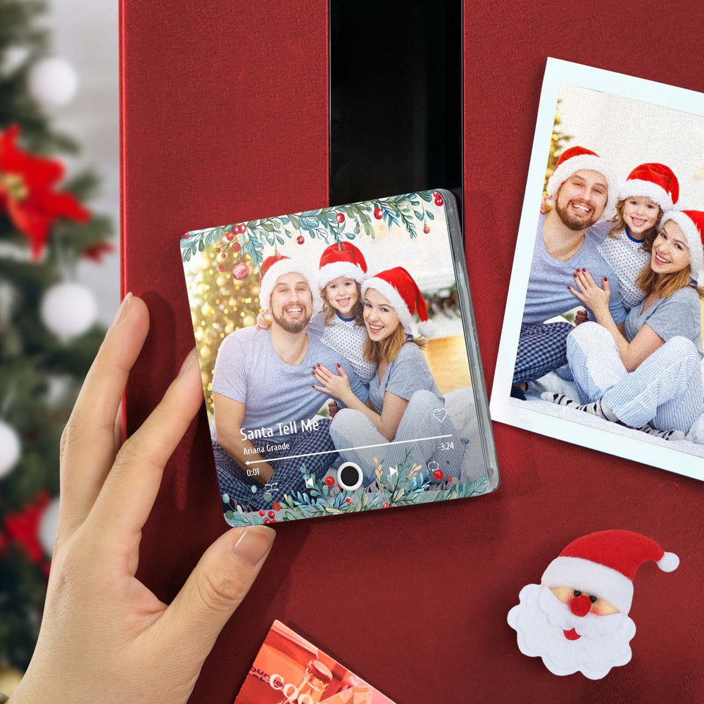 Music Fridge Magnet Personalized Christmas Family Photo Music Magnets Can Play Songs Christmas Gifts