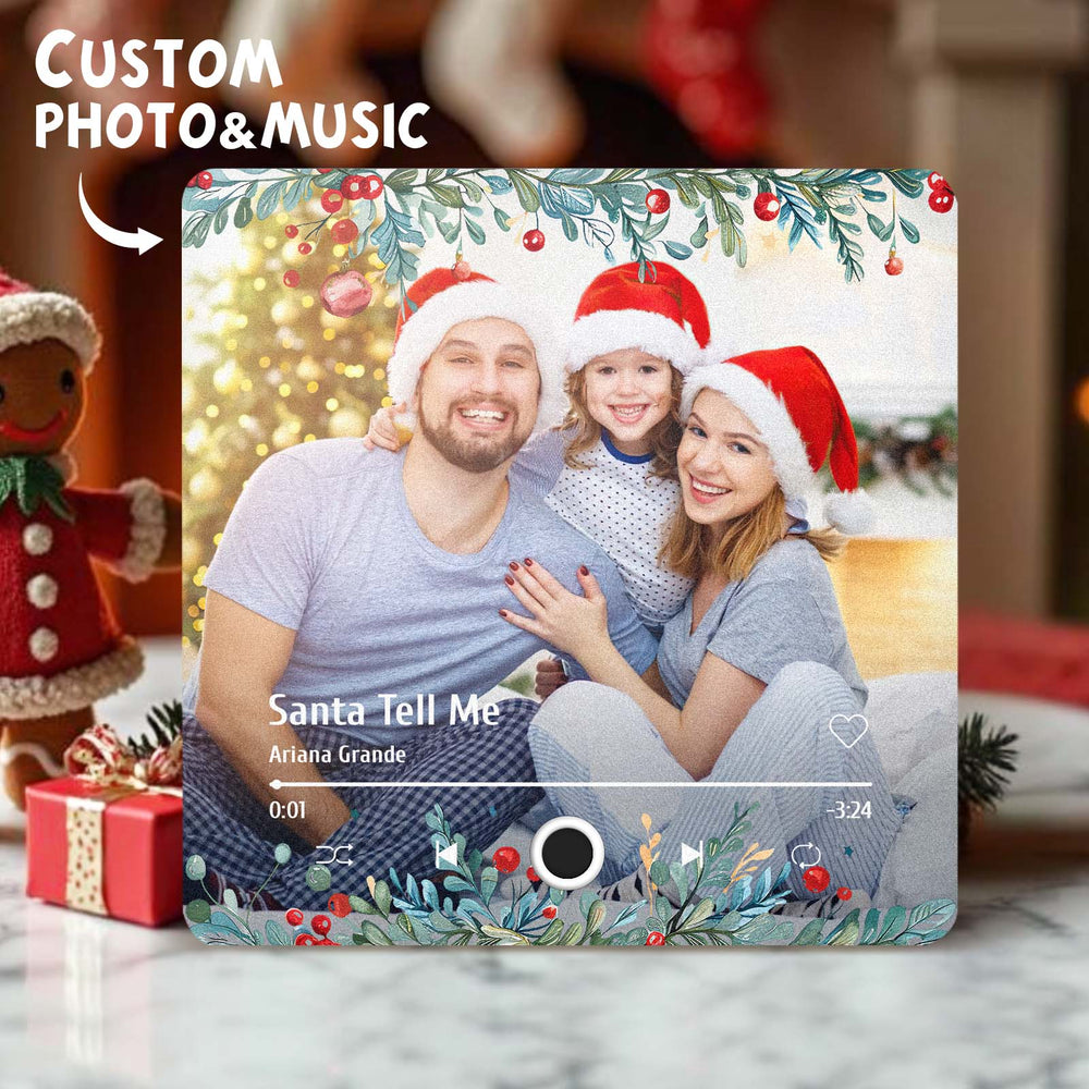 Christmas Music Fridge Magnet Personalized Family Photo Music Magnets Can Play Songs Christmas Gifts