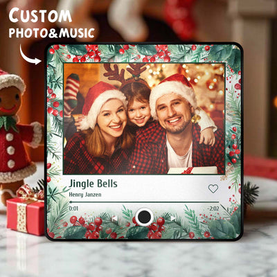 Music Fridge Magnet Personalized Christmas Family Photo Music Magnets Can Play Songs Christmas Gifts - mysiliconefoodbag