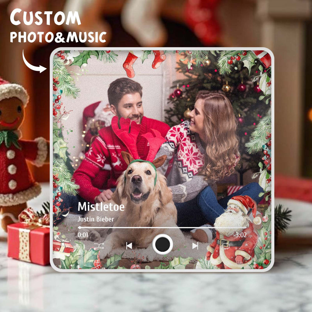 Custom Photo Music Fridge Magnet Christmas Gifts for Lovers Personalized Music Magnets Can Play Songs