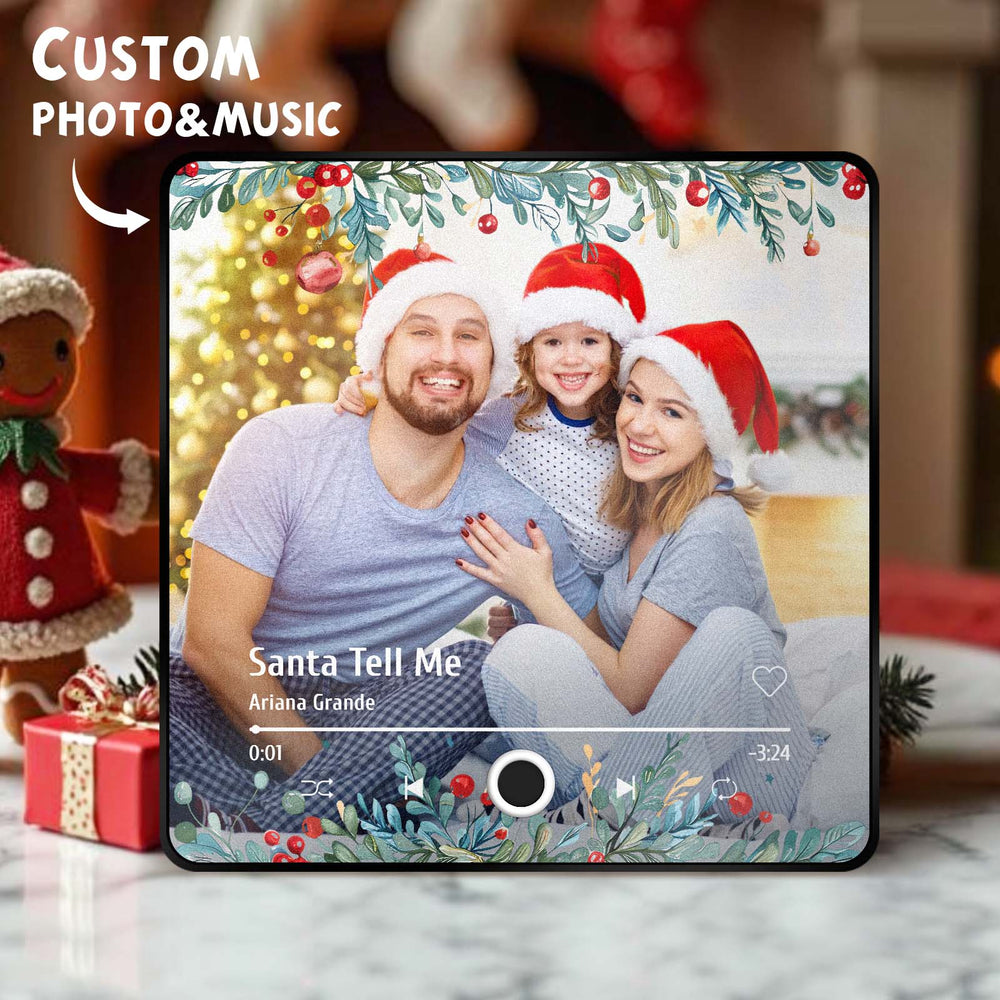 Custom Photo Music Fridge Magnet Christmas Gifts for Lovers Personalized Music Magnets Can Play Songs