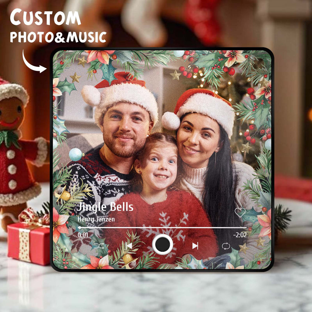 Custom Photo Music Fridge Magnet Christmas Gifts for Lovers Personalized Music Magnets Can Play Songs