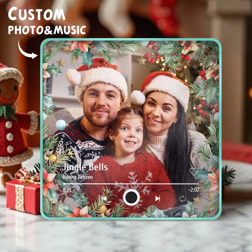 Custom Photo Music Fridge Magnet Christmas Gifts for Lovers Personalized Music Magnets Can Play Songs