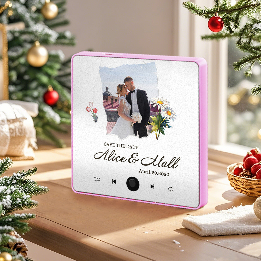 Personalized Wedding Photo Music Fridge Magnet Christmas Gift for Couples Custom Music Magnets Can Play Songs