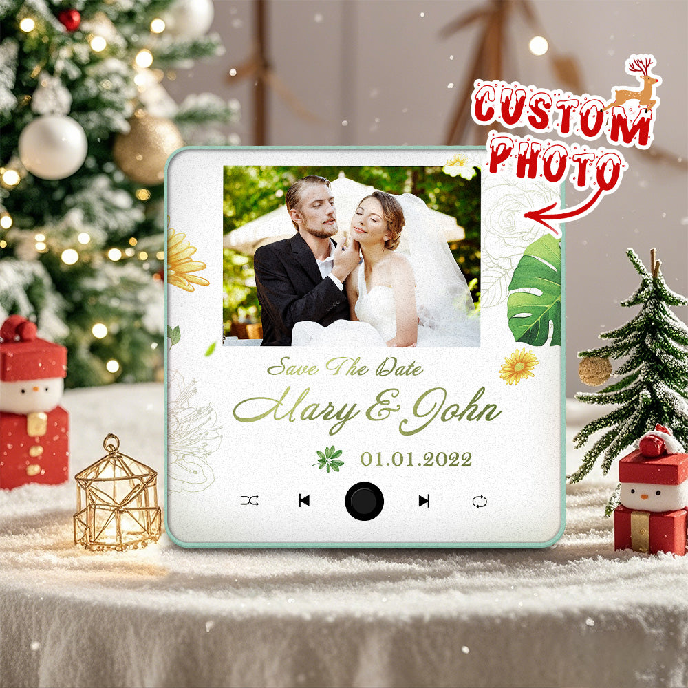 Custom Wedding Photo Music Fridge Magnet Personalized Music Magnets Can Play Songs Christmas Gift for Couples