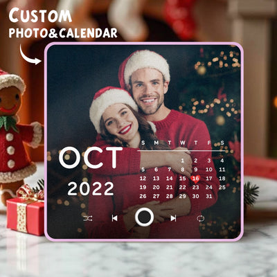 Personalized Photo Calendar Music Fridge Magnet Anniversary Gift Custom Music Magnets Can Play Songs Christmas Gifts - mysiliconefoodbag